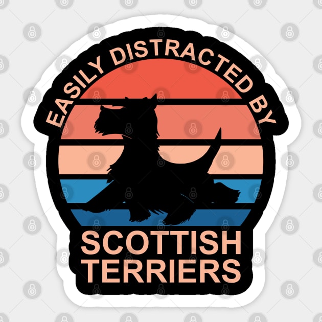 Easily Distracted By Scottish Terriers Sticker by DPattonPD